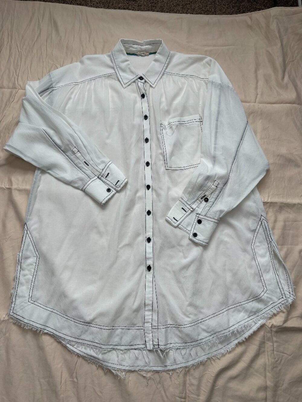 Pilcro by Anthropologie Button-Down Tunic/Shirt